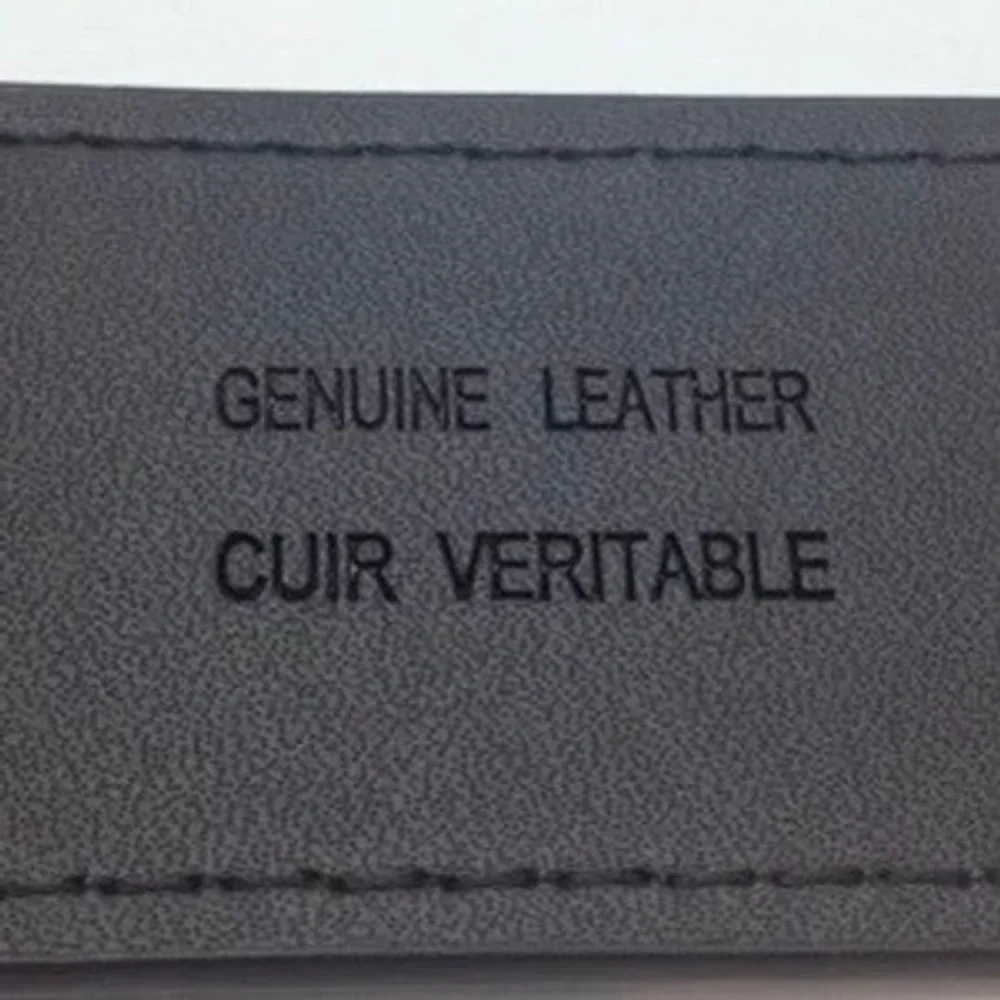 King Size Genuine Leather Black Belt Size 52/54 Antique Nickel‎ Buckle *READ*